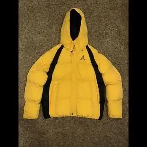 Jackets & Coats | Nike Jordan Essentials Puffer Coat Yellow Black ...